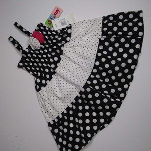 Al & Ray Infant Sundress Black/White Polka Dot